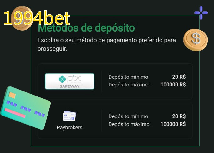 O cassino 1994betbet oferece uma grande variedade de métodos de pagamento